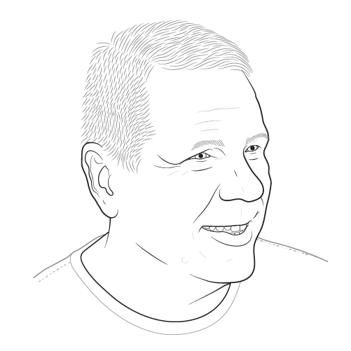 Illustration of Andy, inventor of Lavengel and CEO of AOX Biopharma, LLC